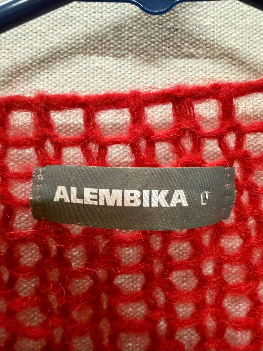 Alembika Open-Knit V-Neck Cardigan Sweater - size L - Picture 4 of 5